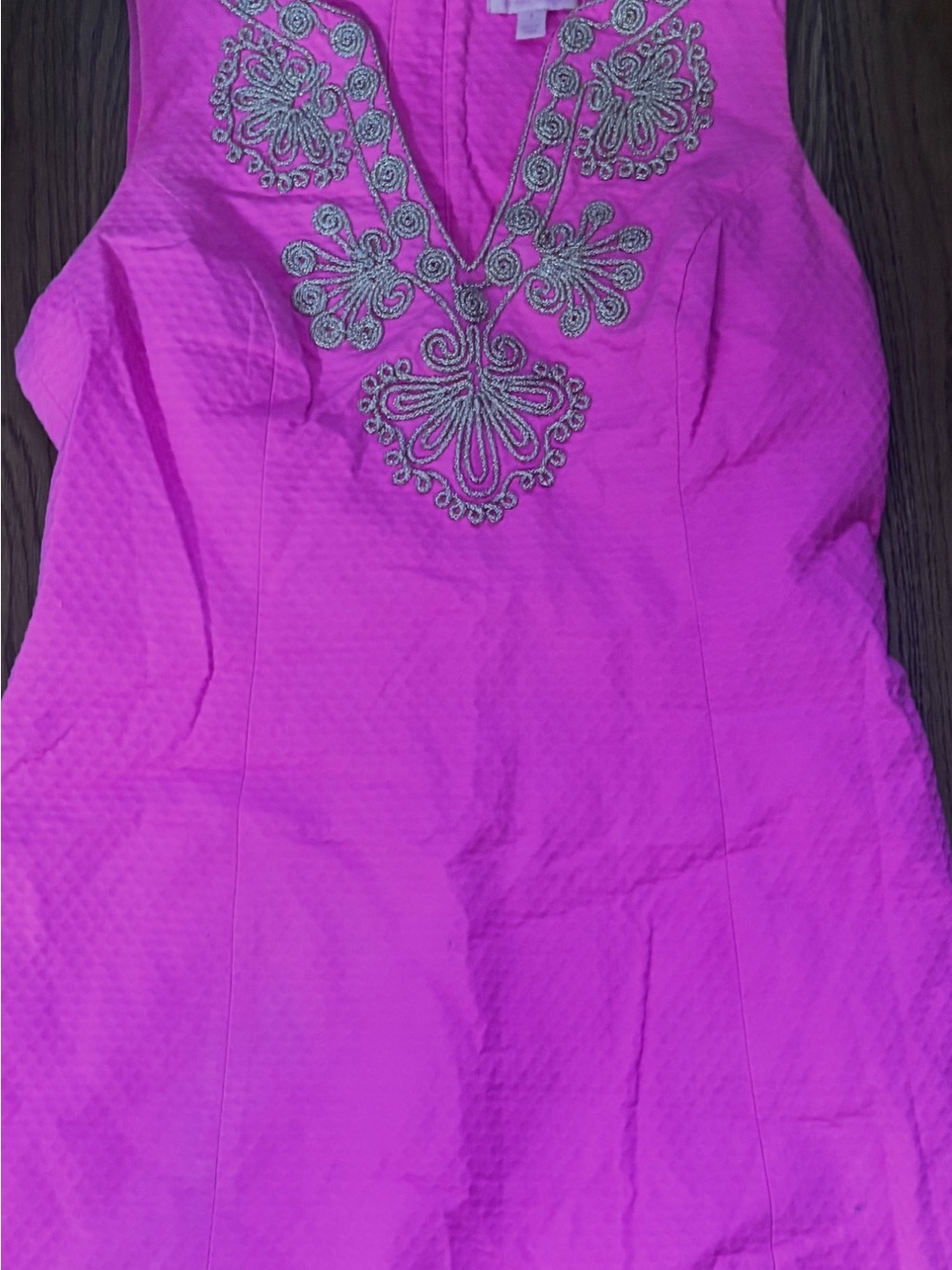 Lilly Pulitzer Hot Pink Embroidered V-Neck dress